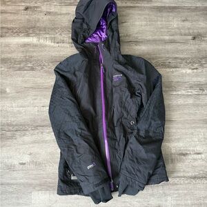 Mountain Hardwear Black Purple Ski Jacket Insulated Hooded